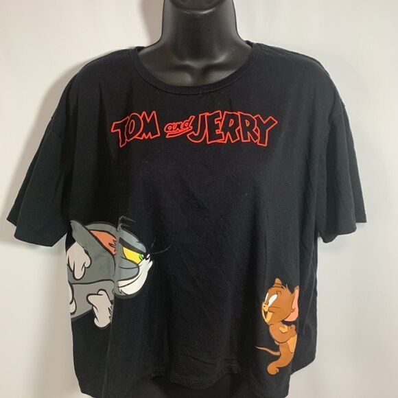 Tom and Jerry Crop T Shirt - Picture 1 of 7